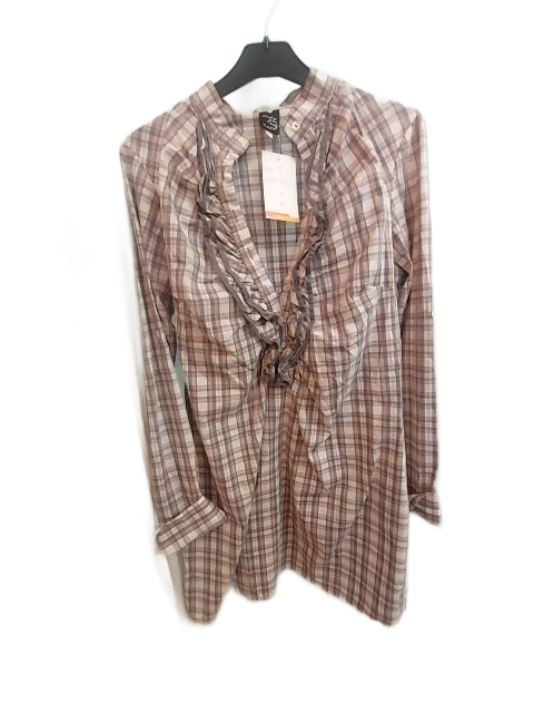 חולצת משובצת בגווני מדבר