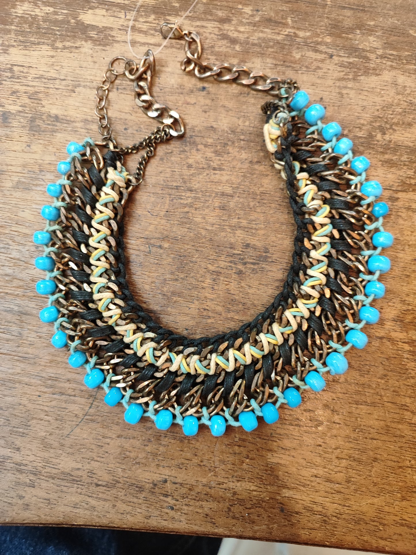 שרשרת חרוזים תורכיז קלועה - Size One Size