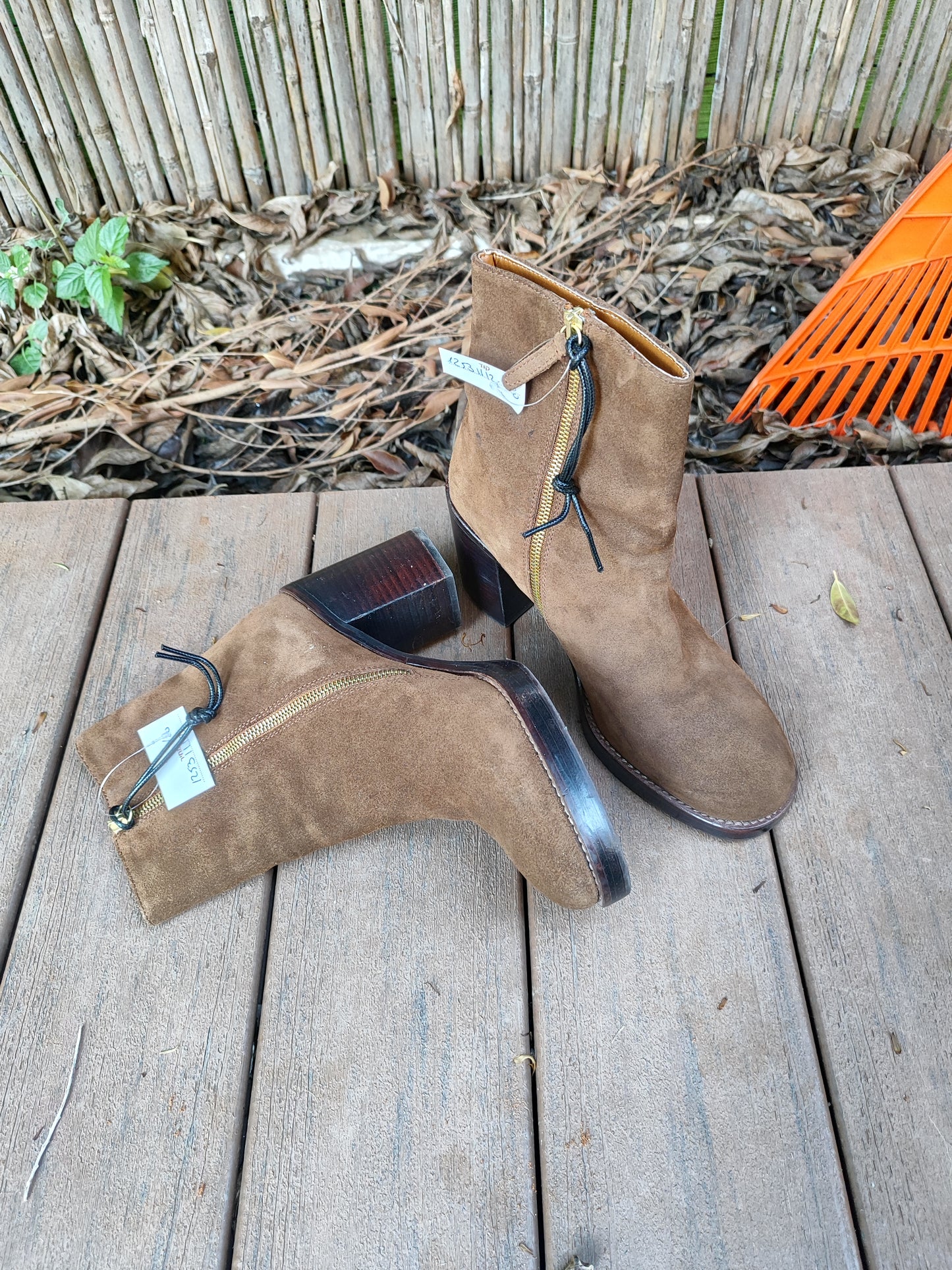 מגפוני זמש חומים בעקב עבה - Image 2 by זארה