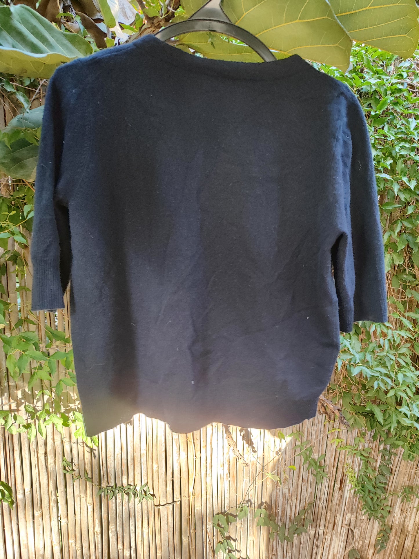 קרדיגן סריג שחור חצי שרוול בקשירת סרט - Image 2 by DKNY