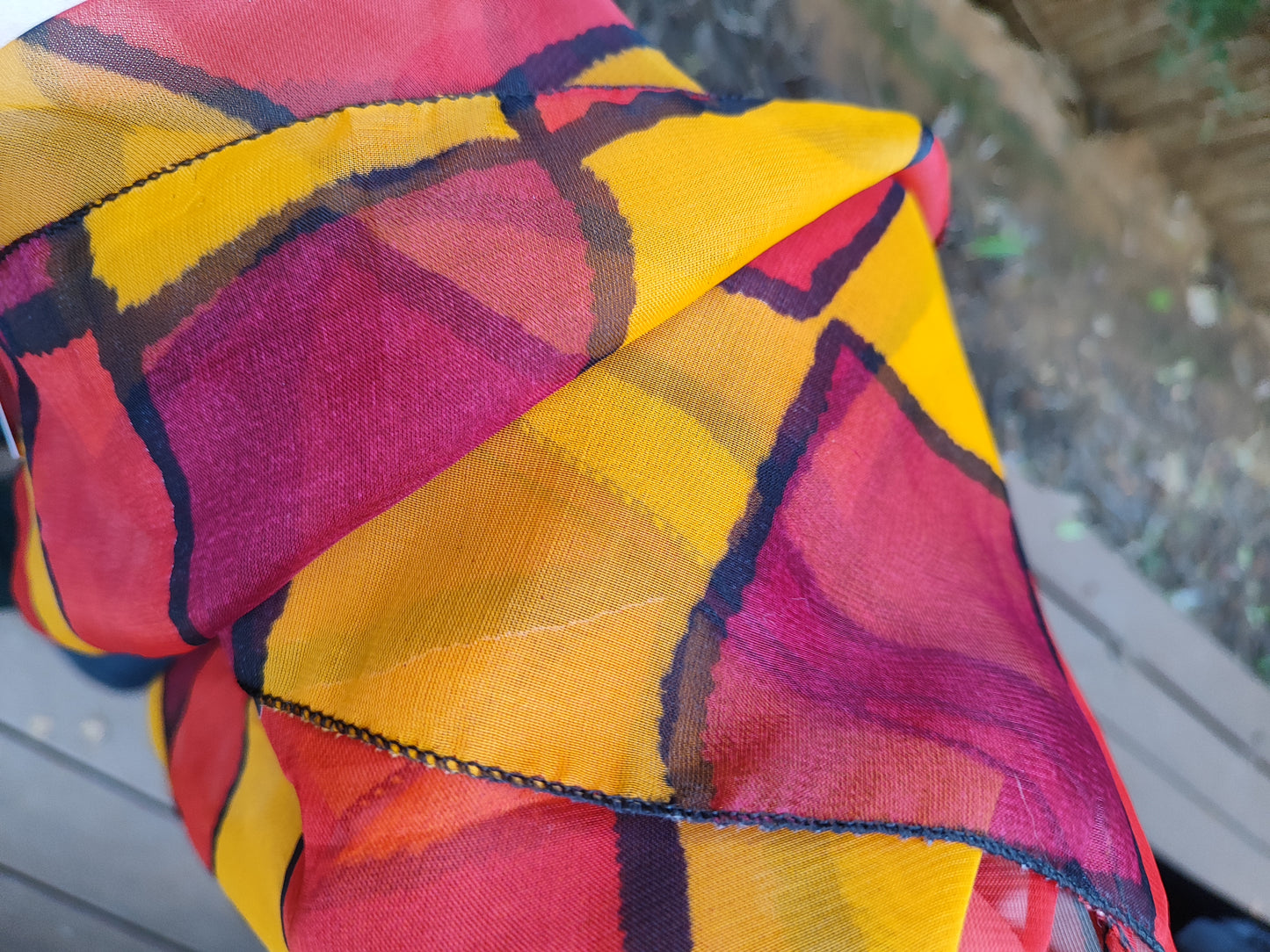 מטפחת משבצות משמחת אדום צהוב - Image 5