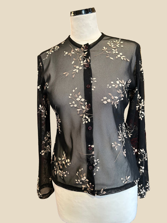 חולצת רשת פרחונית by Gershon Bram - Size XL