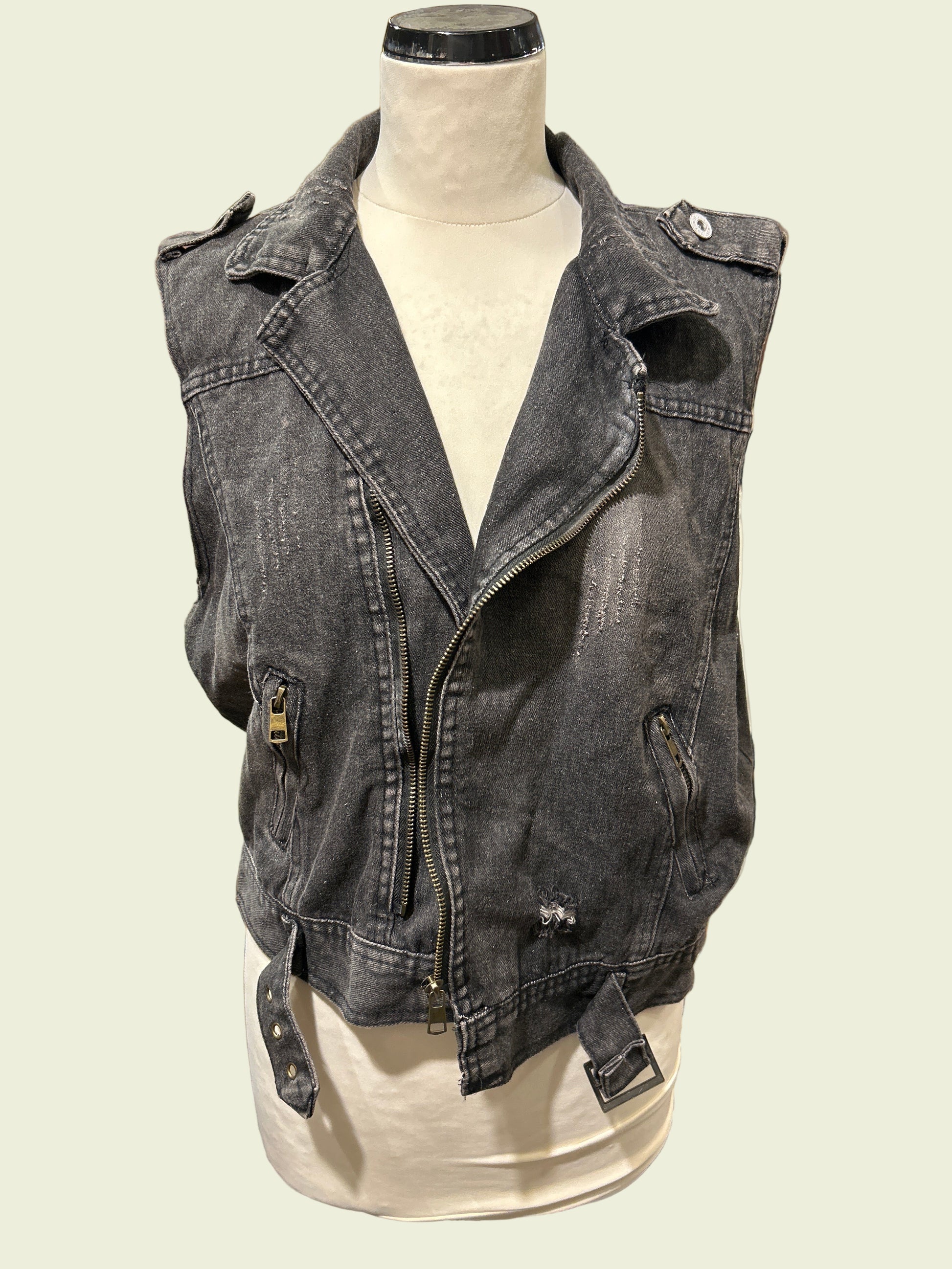 וסט ג׳ינס אפור - Size One size