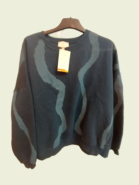 סווטשירט אפור כחול עם גלים by Pacific Republic - Size M-L