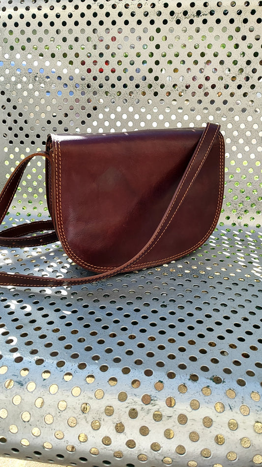 תיק עור חום קלאסי בסגנון יוון - Size One size