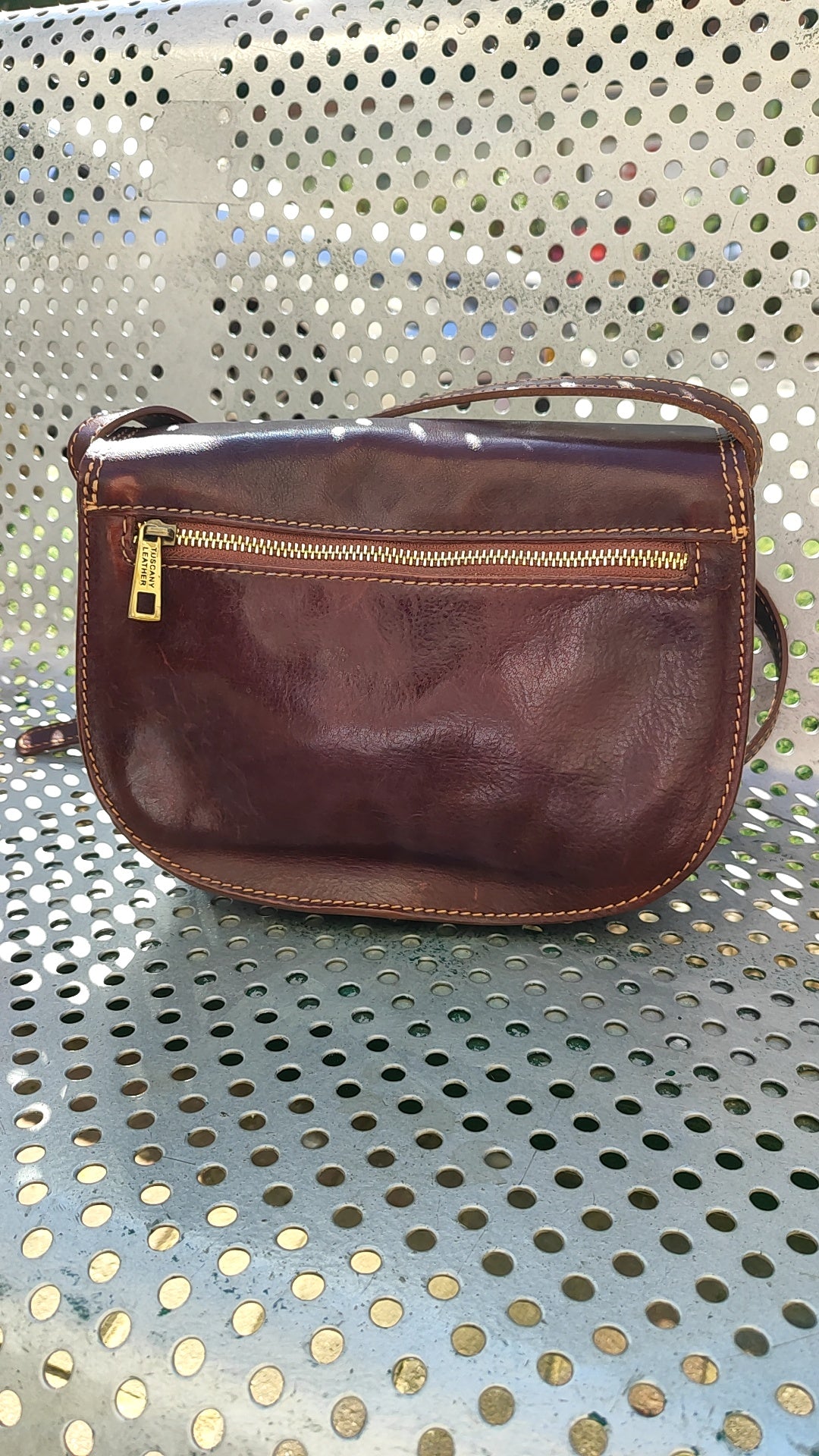 תיק עור חום קלאסי בסגנון יוון - Image 3