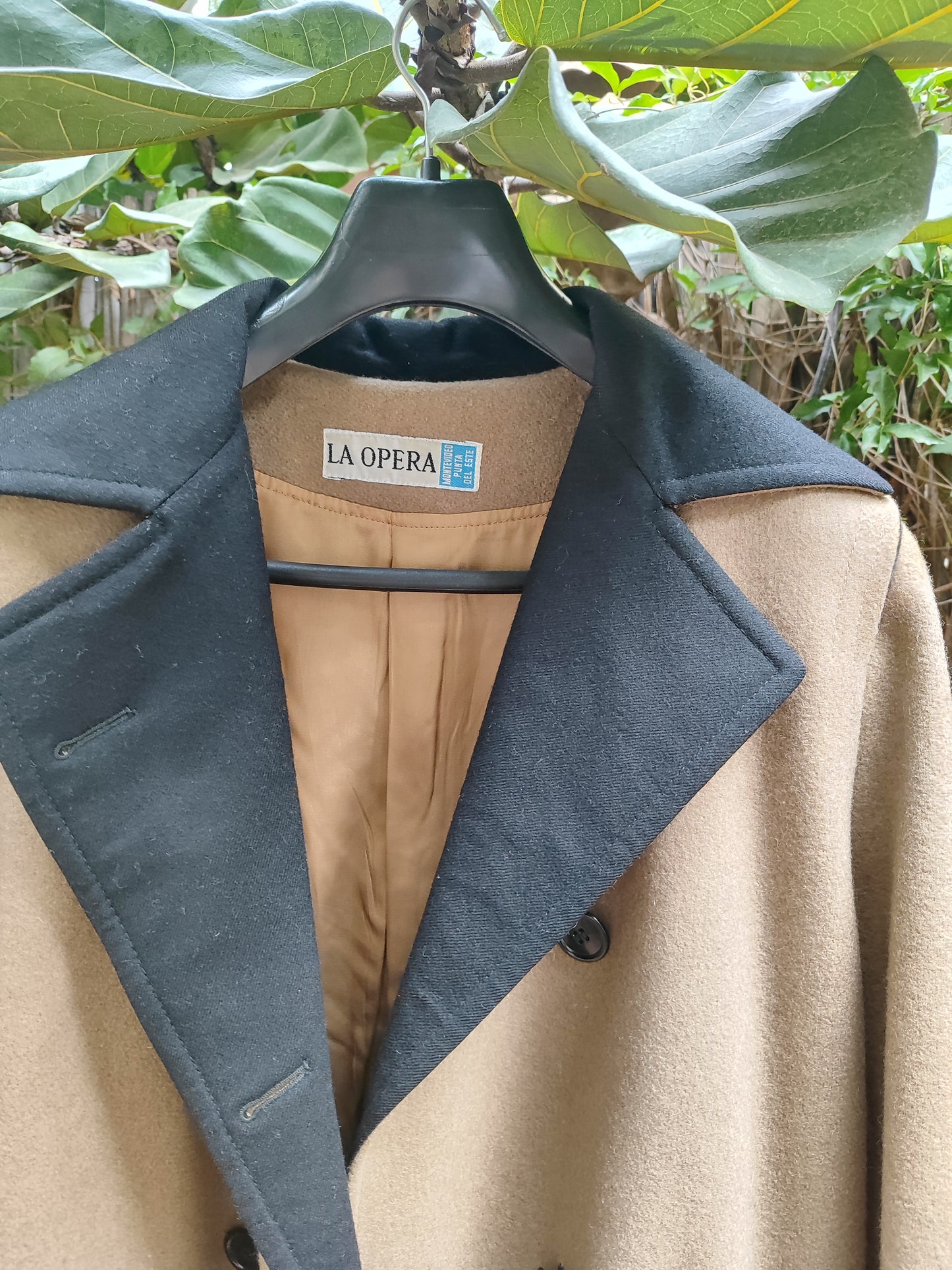 מעיל ג'קט מוקה וכחול בכיסים מרובעים  by La Opera - Size M-L