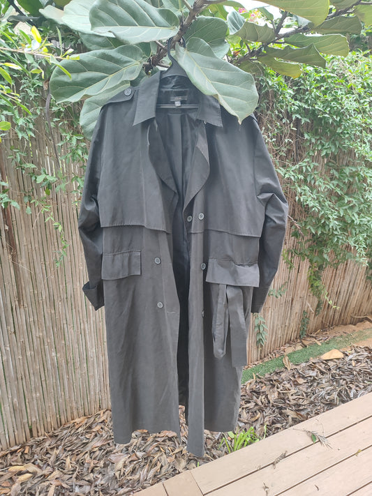 מעיל טרנצ' שחור ארוך משגע - Image 2