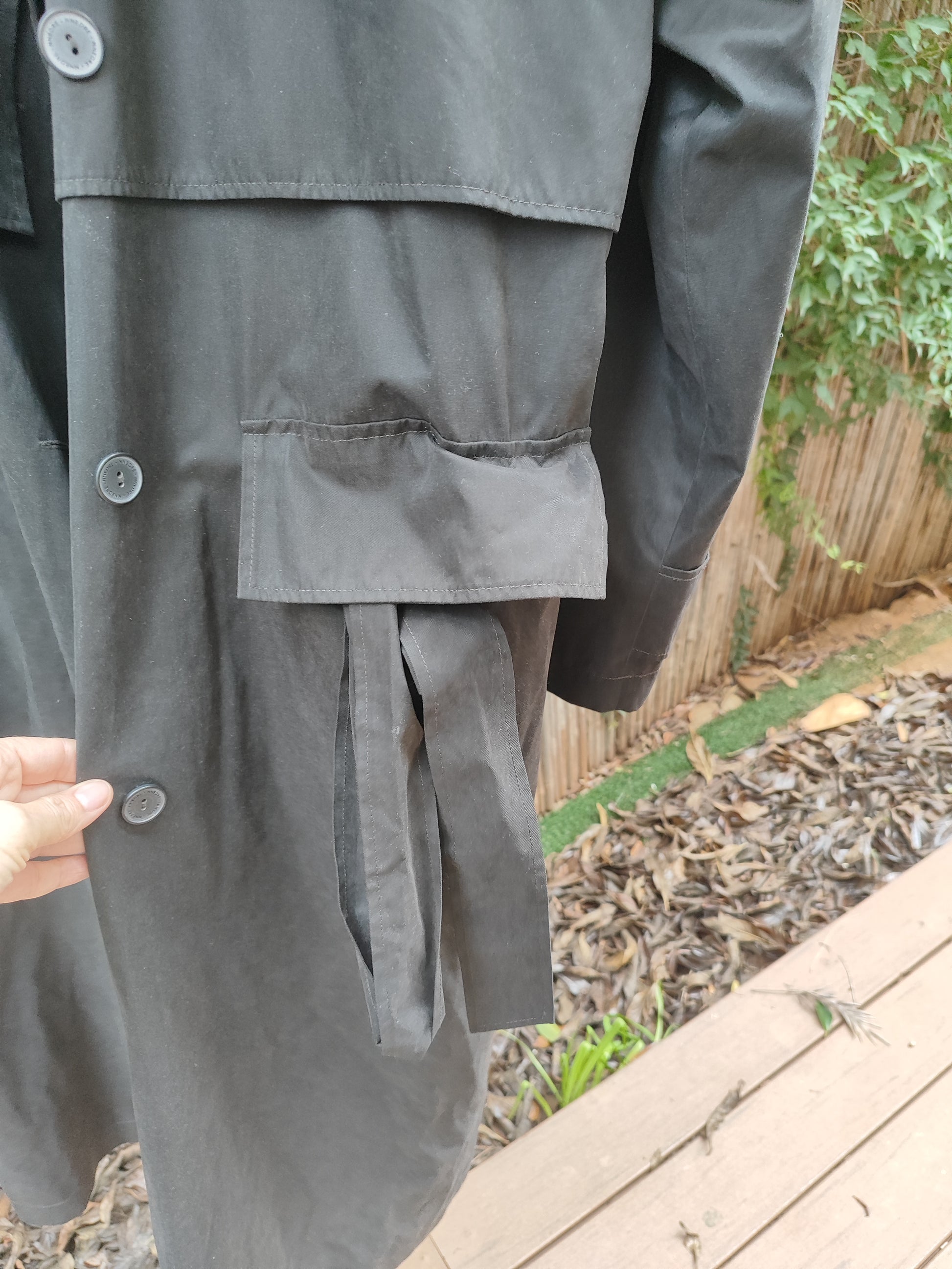 מעיל טרנצ' שחור ארוך משגע - Size M-L-XL