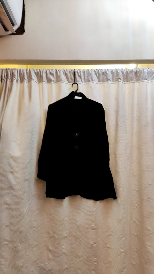 ג'קט קטיפתי רך שחור בכיפתורים רקומים  by Dorin Frankfurt - Size L - xl