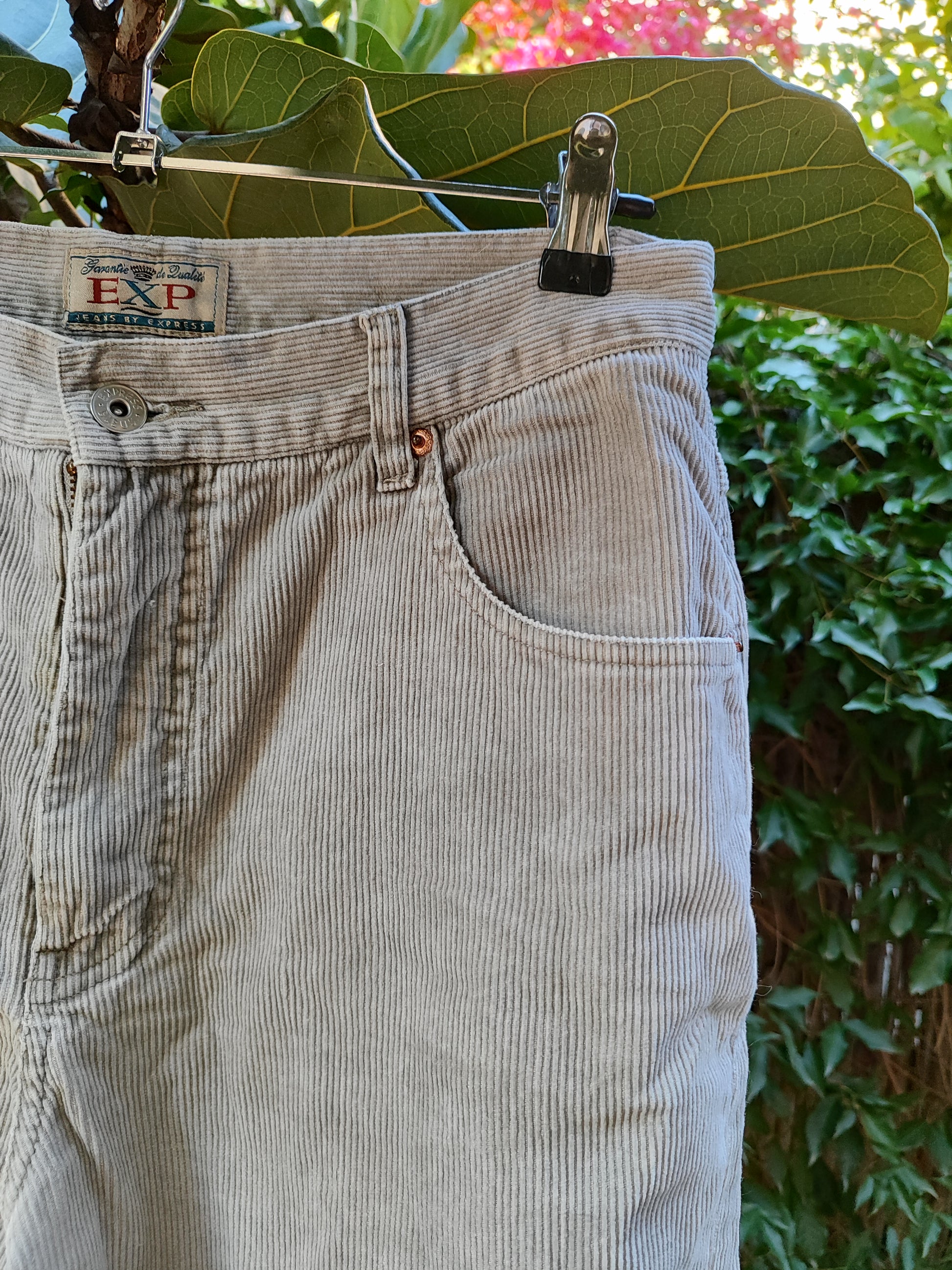 מכנסי קורדרוי אפורים קלאסים - Image 2 by EXP