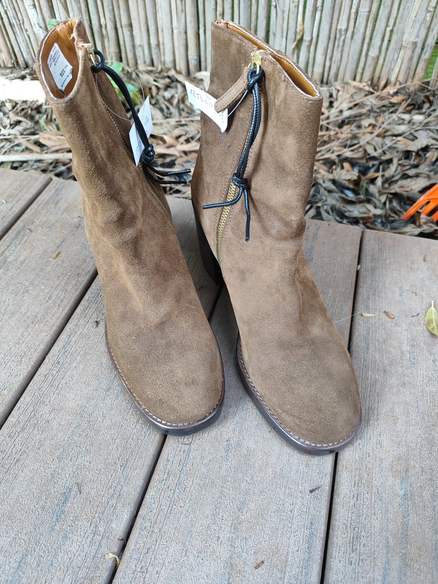 מגפוני זמש חומים בעקב עבה - Image 4 by זארה