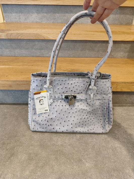 תיק עור יען אפור במראה אופנתי - Image 2