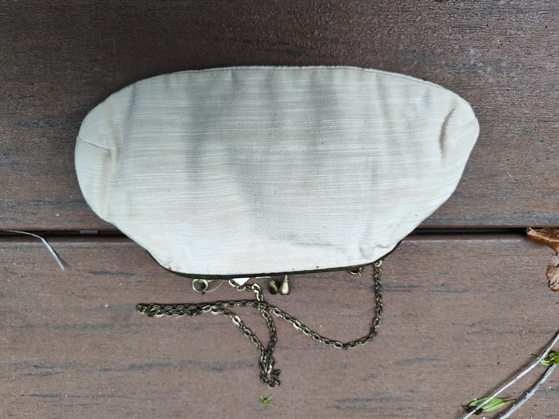 תיק ערב וינטג׳ ברקמה מנצנצת זהב כסף - Image 3