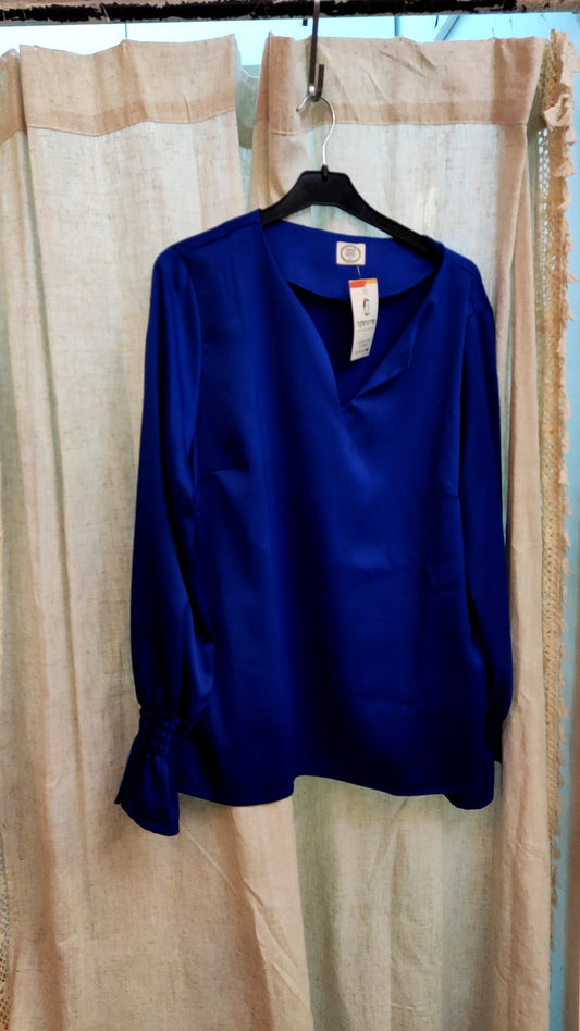  Nama Bezalel חולצה כחולה גימור מבריק וכיווצי שרוולים by Nama Bezalel - Size 44