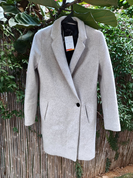 ג'קט עבה אפור בהיר קלאסי וחתיכי - Image 3 by Zara Basic