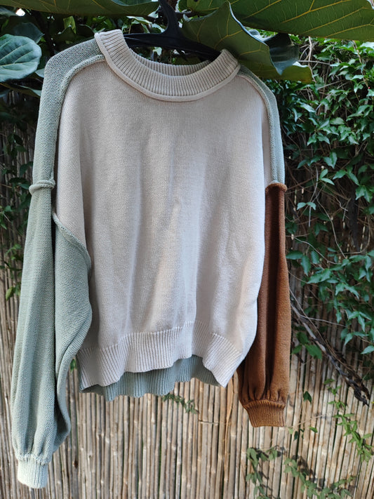 סוודר ציבעי פסטל בחלקים - Image 3 by Forever 21