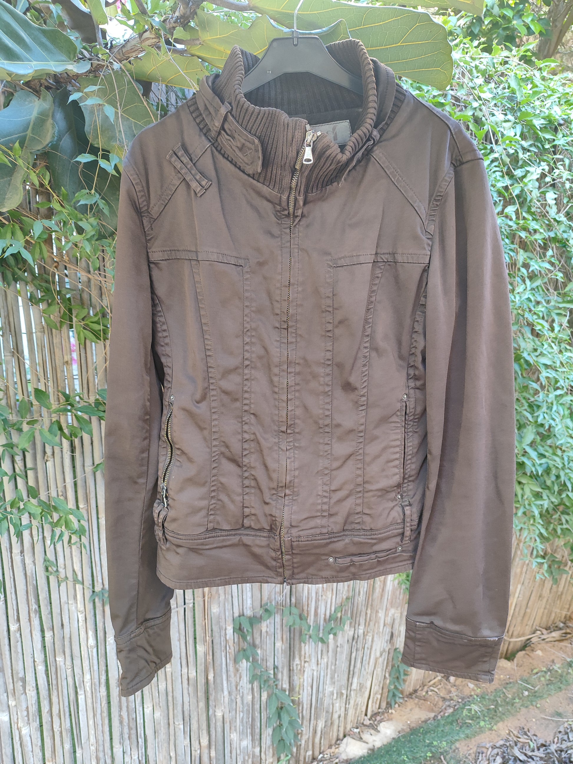 ג'קט חום מחטב מותניים מרוכסן - Image 3 by Trf