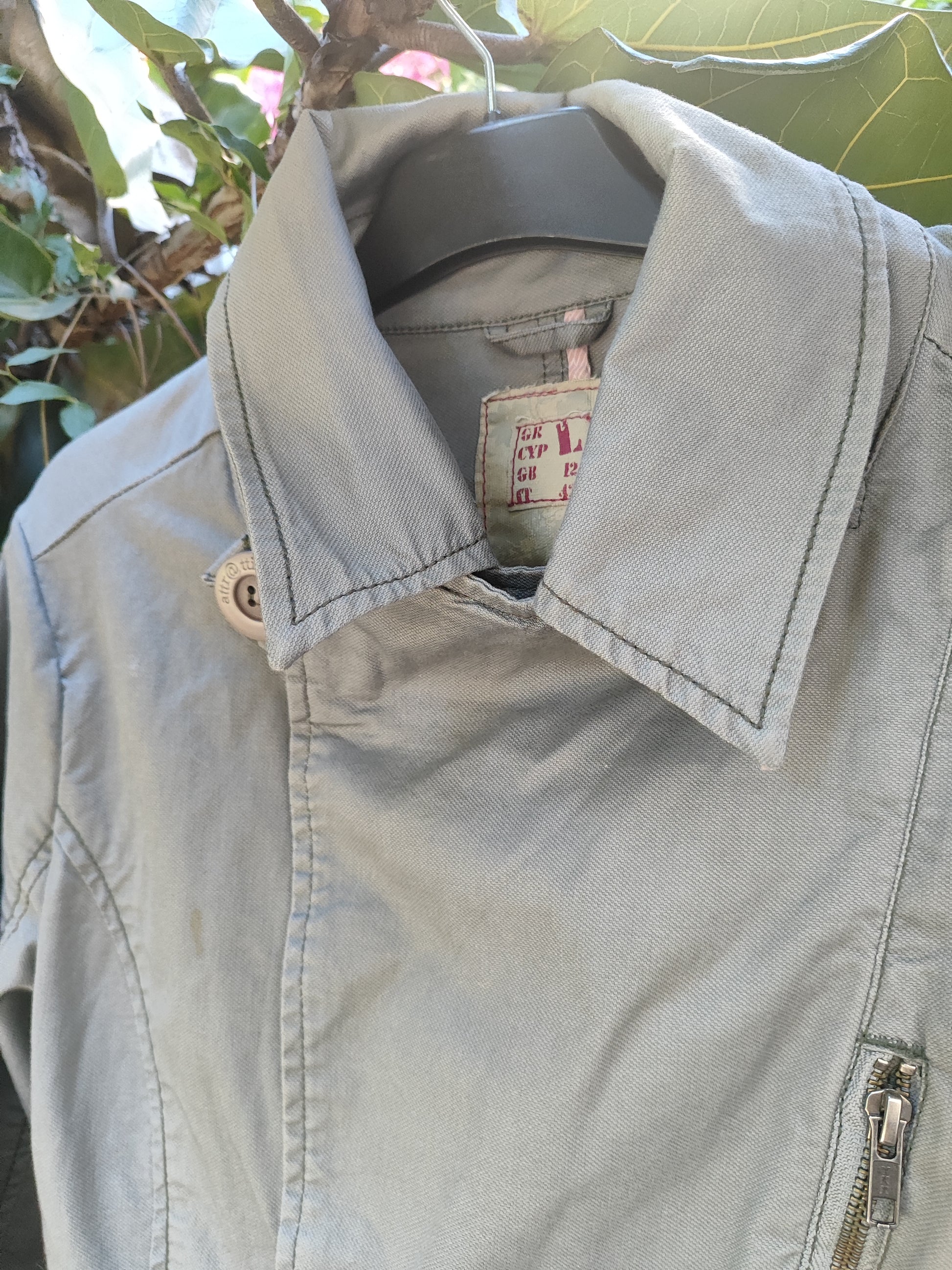 ז'קט אופנועים מבד באפור כפתורי ענק - Image 3 by Atrrattivo (ספרדי יוקרתי) 