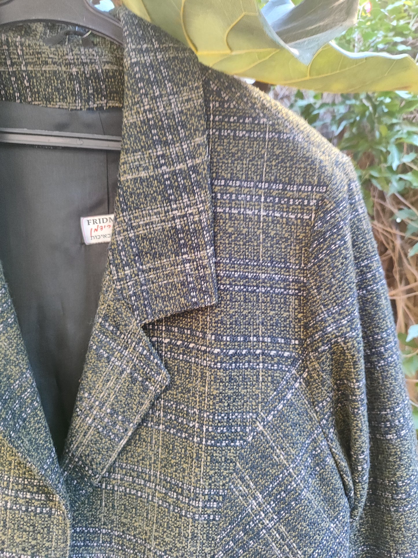 בלייזר ארוך בגווני שחור ירוק - Size XL