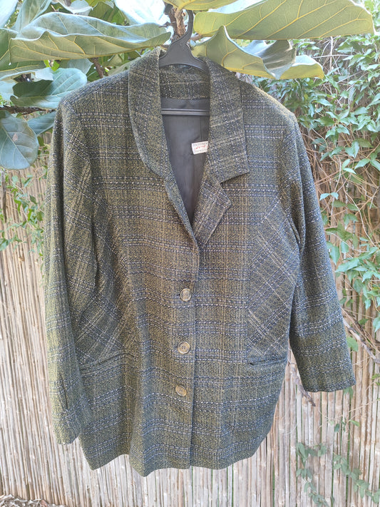 בלייזר ארוך בגווני שחור ירוק - Image 4