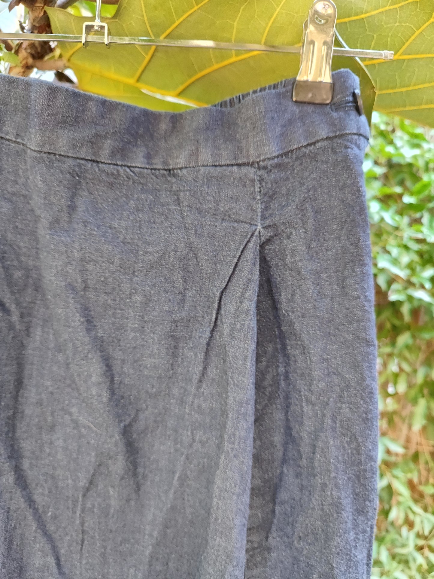 חצאית ג'ינס בפנסים וחגורת גומי אחורית - Image 3