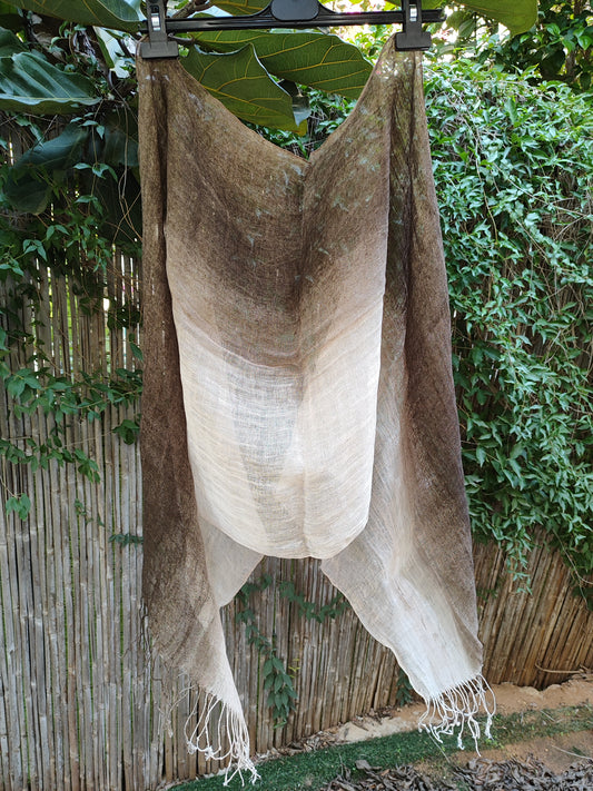 צעיף פישתן אומברה קרם חום  - Image 4