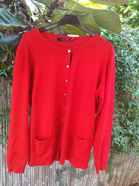 קרדיגן אדום תות במראה וינטג' - Image 4 by Crazy Line