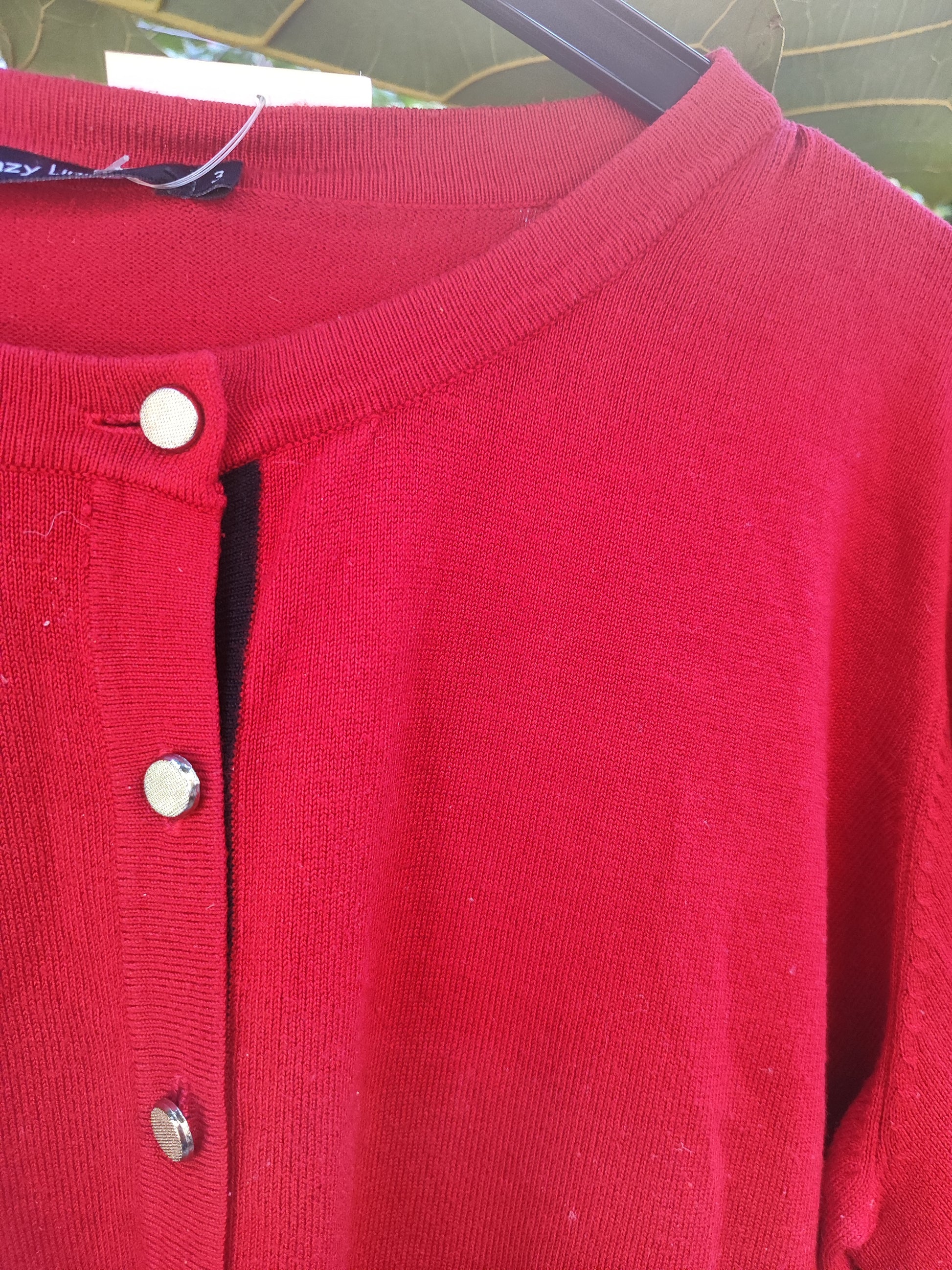 קרדיגן אדום תות במראה וינטג' - Image 5 by Crazy Line