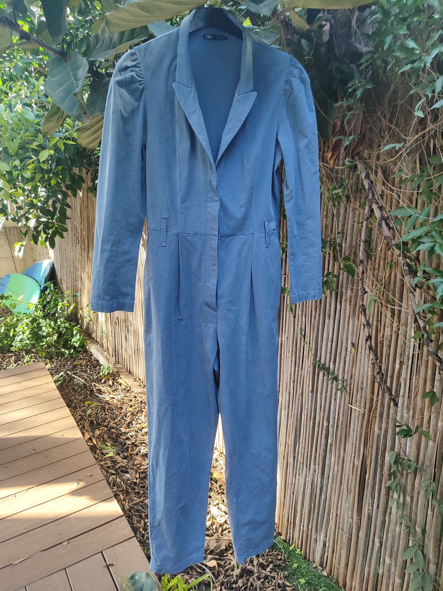 אוברול כחול ים בכפתורים נסתרים וכיווציי כתפיים by ZARA - Size S