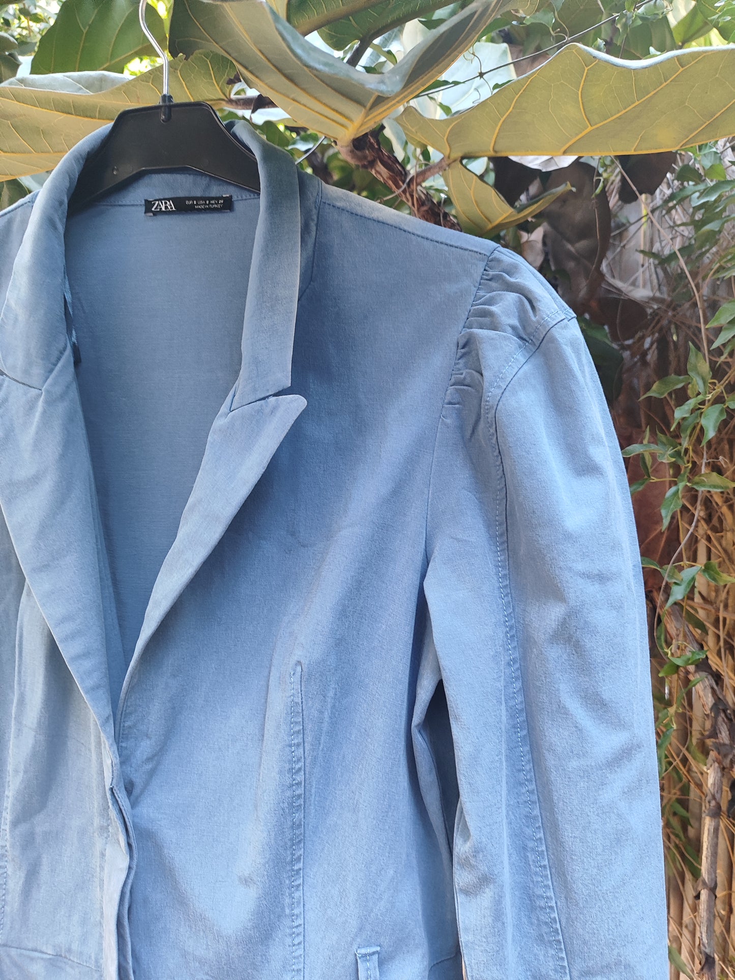 אוברול כחול ים בכפתורים נסתרים וכיווציי כתפיים - Image 3 by ZARA