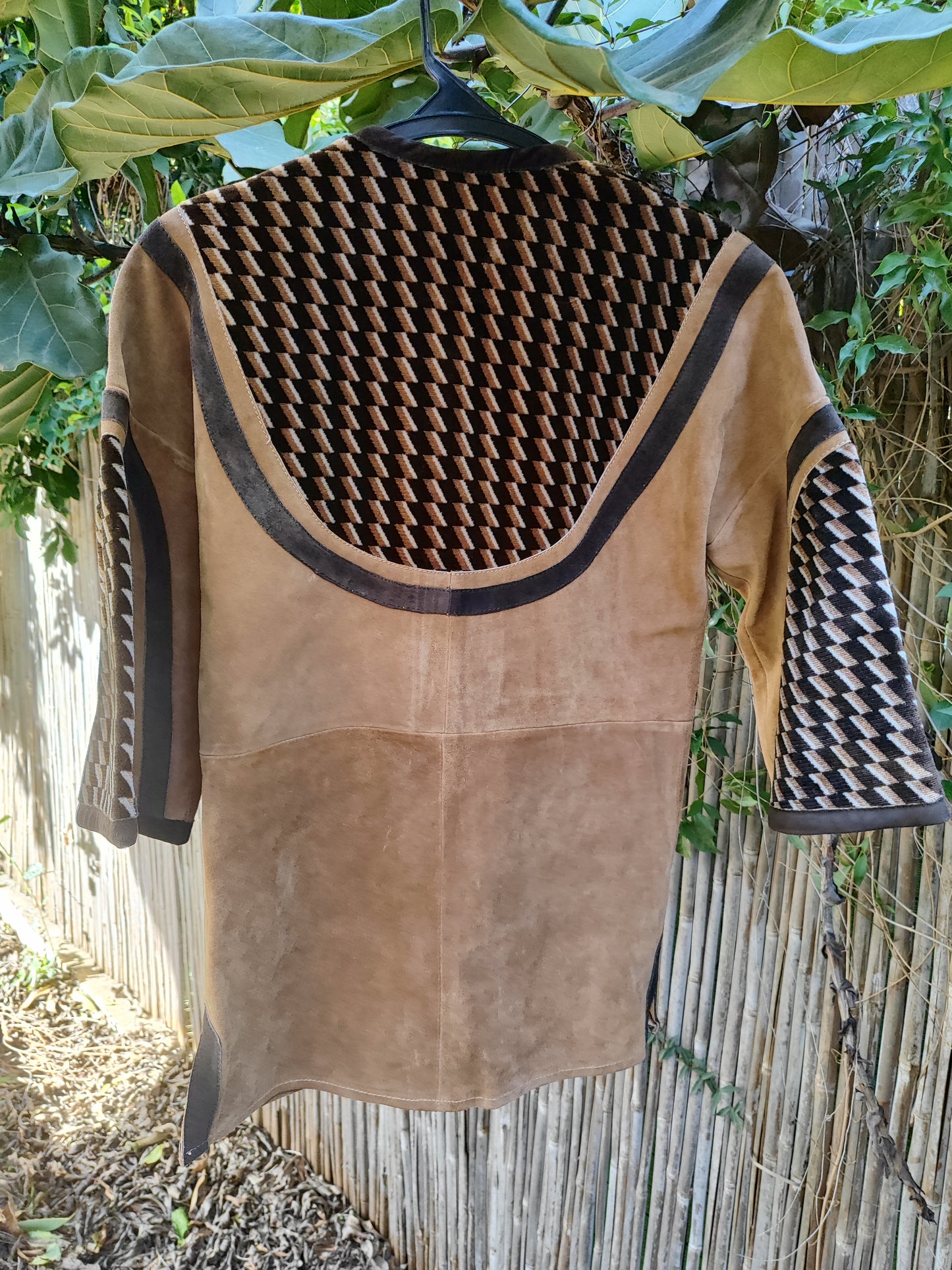 קרדיגן וינטג' ערבוב משובץ של ז'מש וקטיפה - Image 3