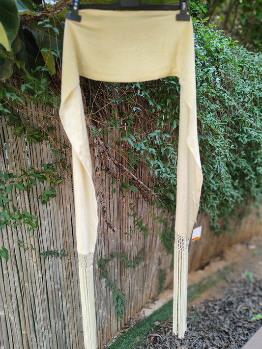 צעיף קטיפתי עם פרנזים - Image 6