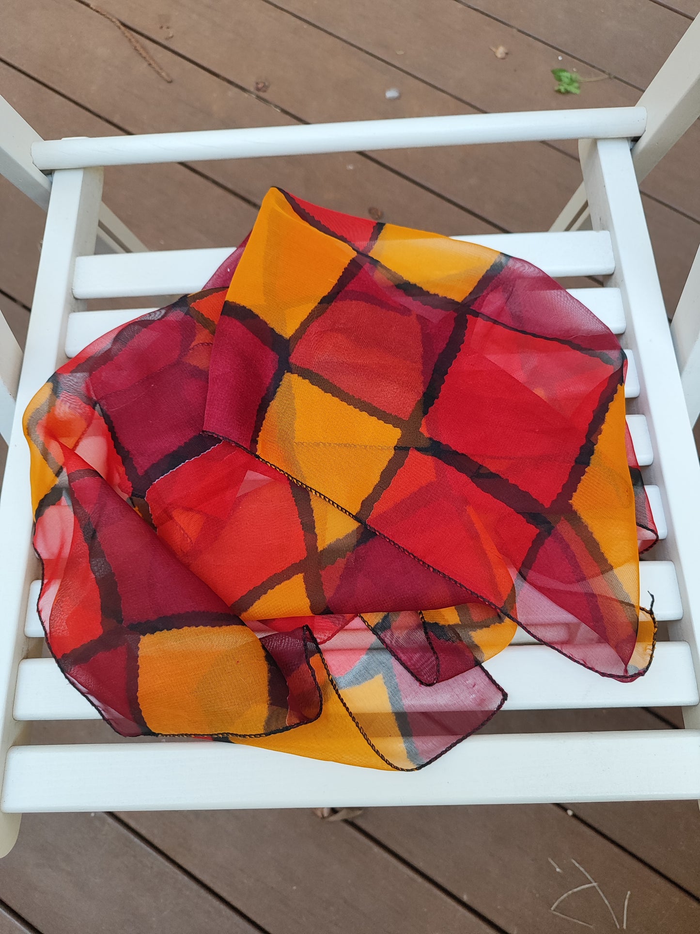 מטפחת משבצות משמחת אדום צהוב - Image 4