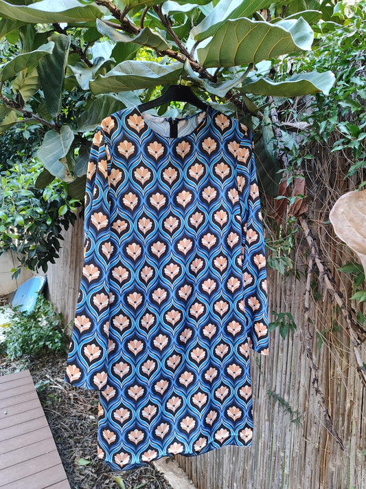 שמלת דקה הדפס רטרו פרחוני  by Mango - Size M-L