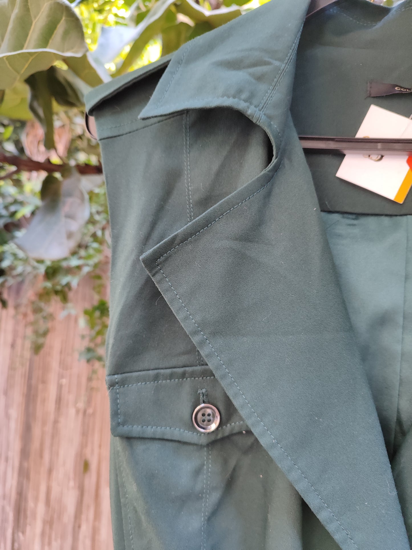 טרנצ ללא שרוולים ירוק עמוק ומשגע  by Golbary - Size 44