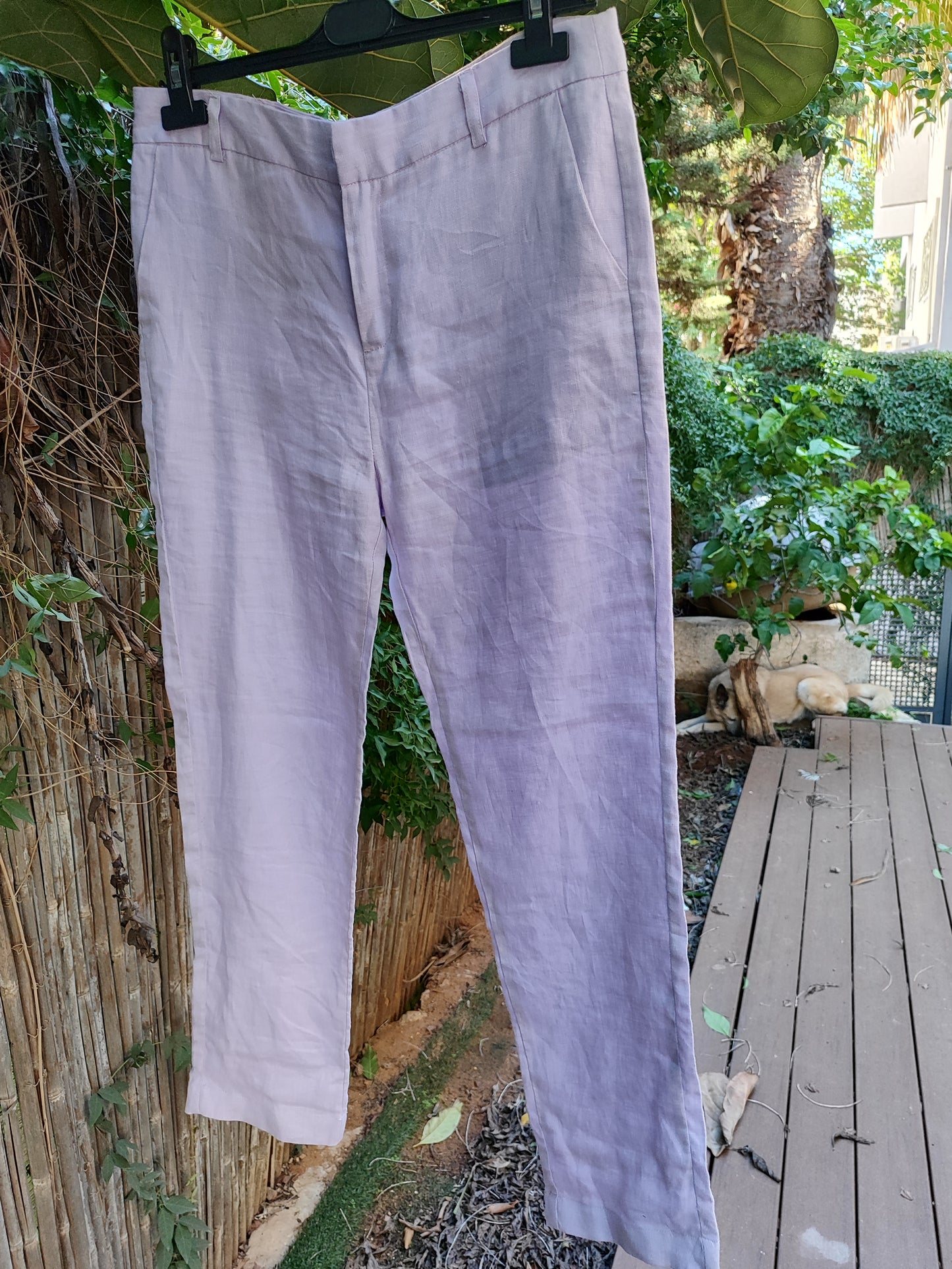 מכנסי פשתן סגולי לילך קלאסים  - Image 5 by &GOLF