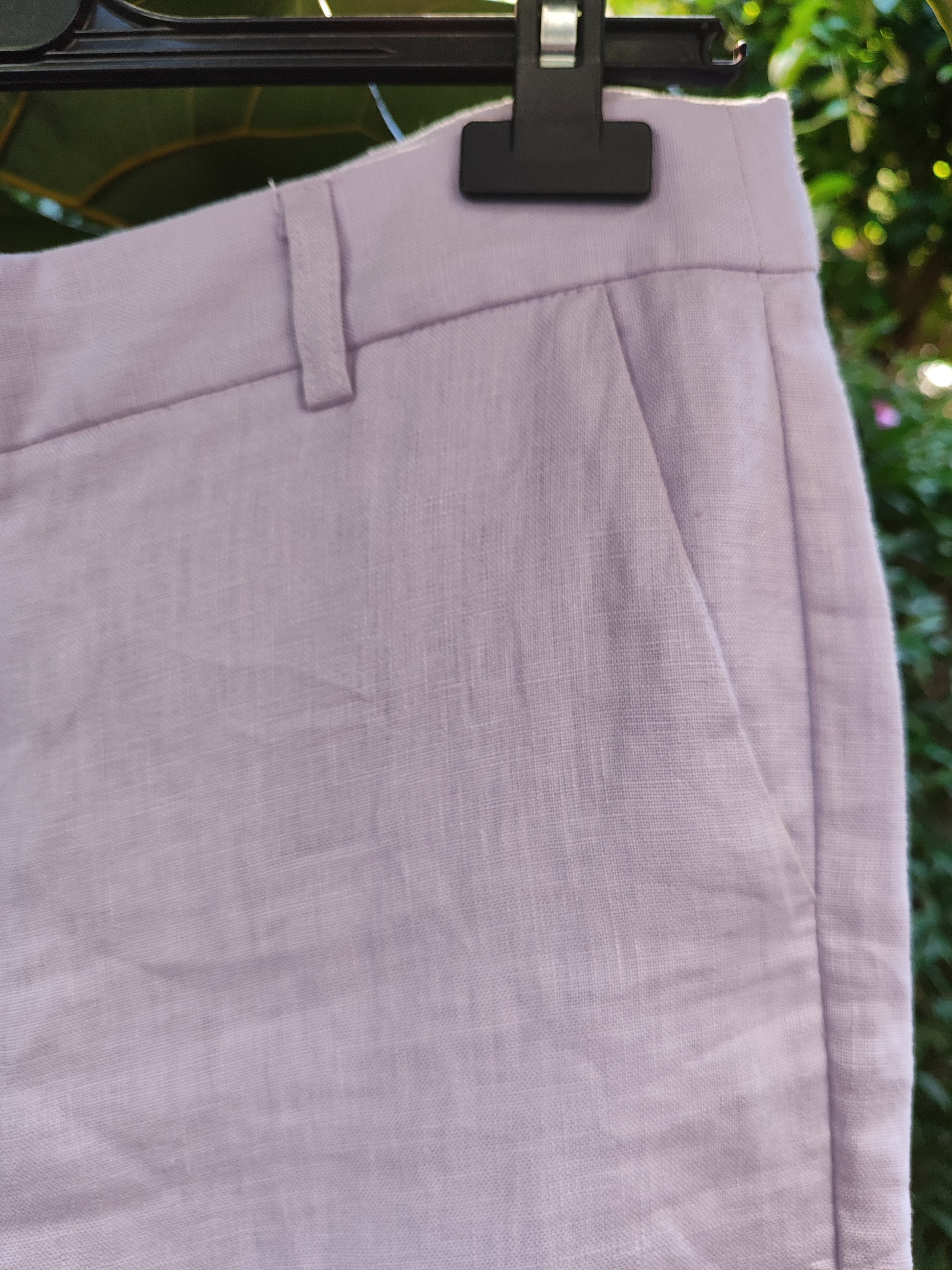 מכנסי פשתן סגולי לילך קלאסים  - Image 4 by &GOLF