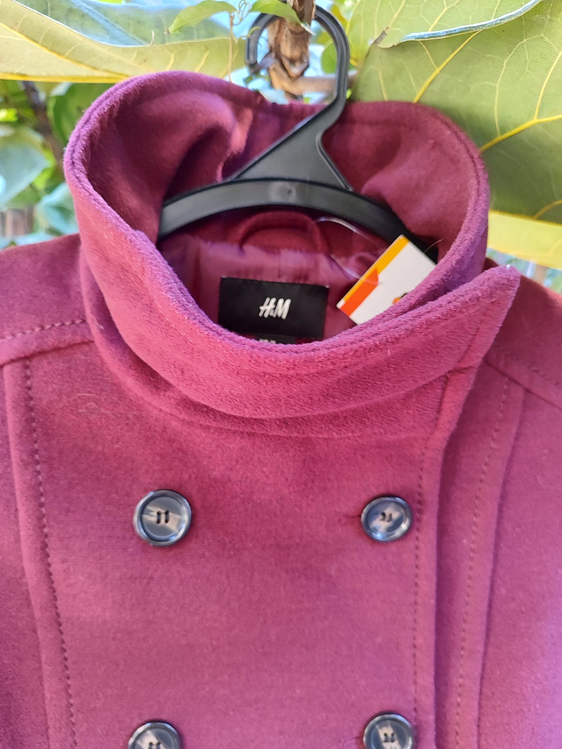 ג'קט בצבע יין בשתי שורות כפתורים  - Image 2 by H&M