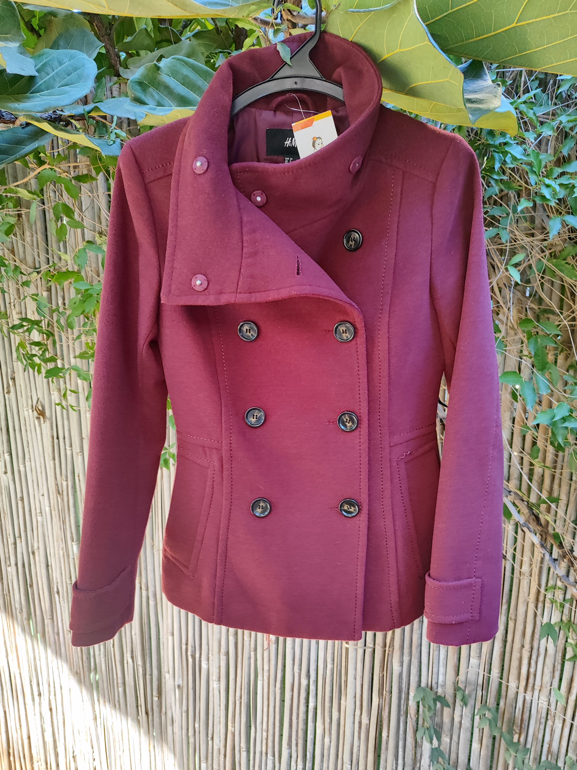 ג'קט בצבע יין בשתי שורות כפתורים  - Image 5 by H&M