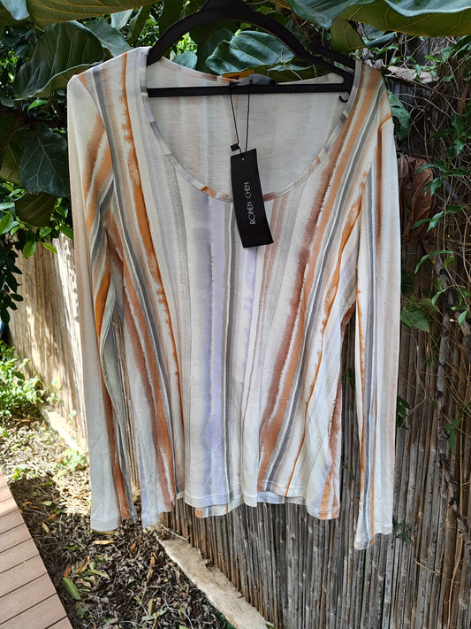 חדש אאוטלט מעצבים.רונן חן.חולצה עדינה בפסים פסטלים  - Image 3 by רונן חן