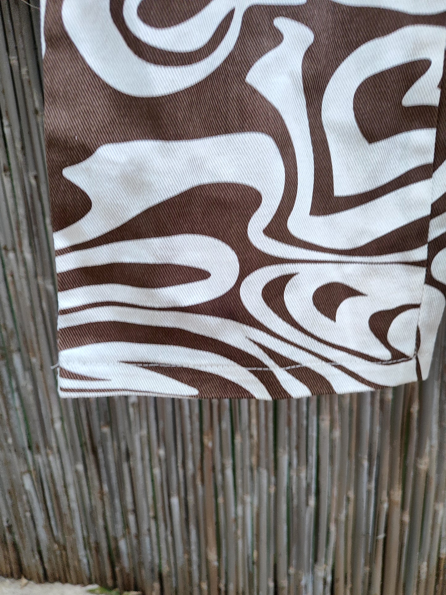 מכנסיים בתעתועי חום קרם ייחודיים - Size 36