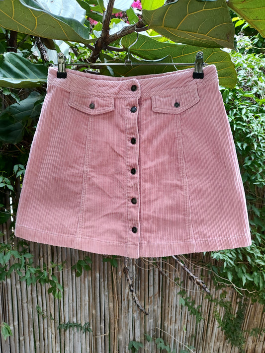 חצאית מיני קורדרוי ורודה בייבי מכופתרת לאורך - Image 4 by H&M