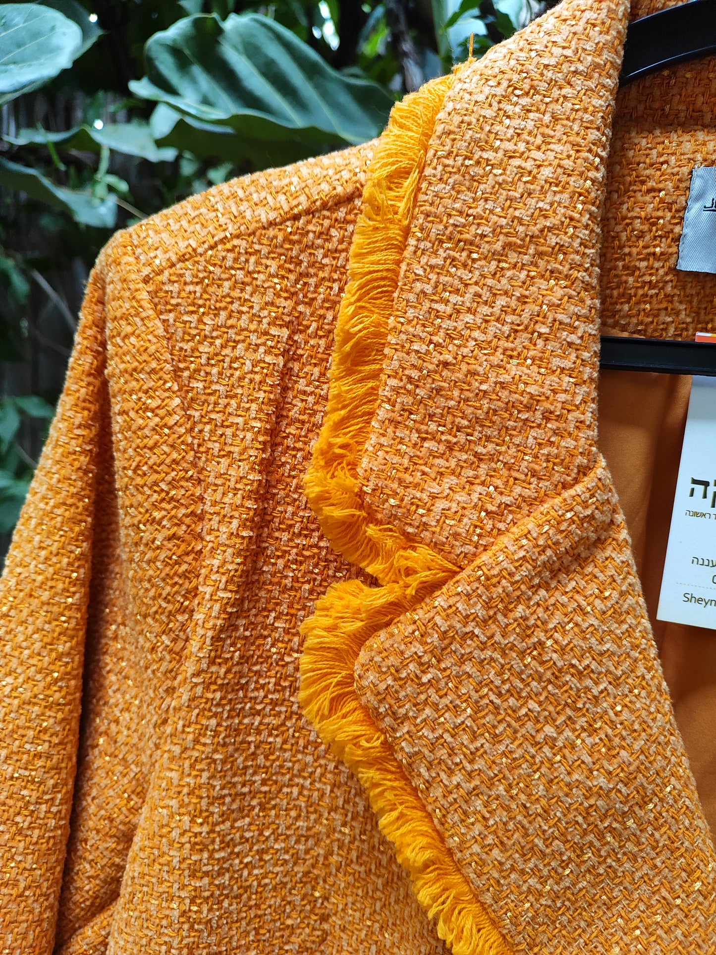 ג'קט כתום בכפתורים כפולים ופרנזים by ONOT - Size 42