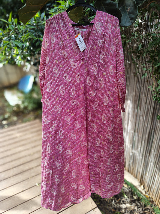 זארה. שמלה ורדרדית בשורות פוזלי - Image 3 by Zara