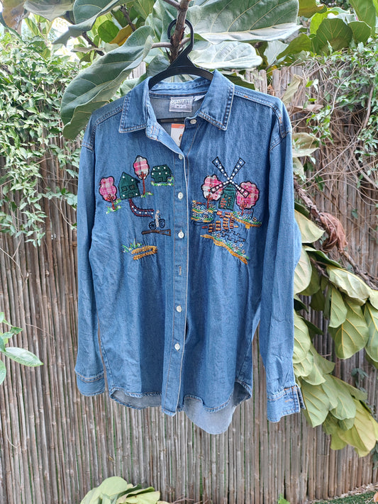 חולצת ג'ינס רקומה - Image 4 by ECOLIMIT