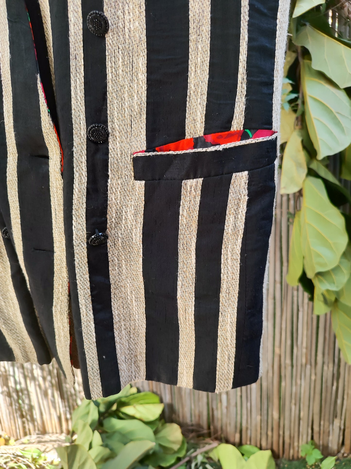 וסט פסים ופרחים דוצ - Size Xxl