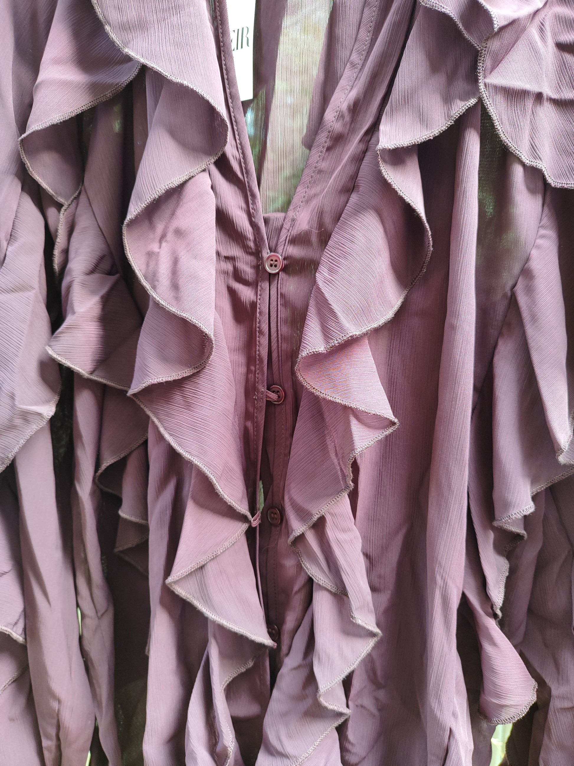 חולצת שכבות מתשתשת סגולה מכופתרת  - Image 4