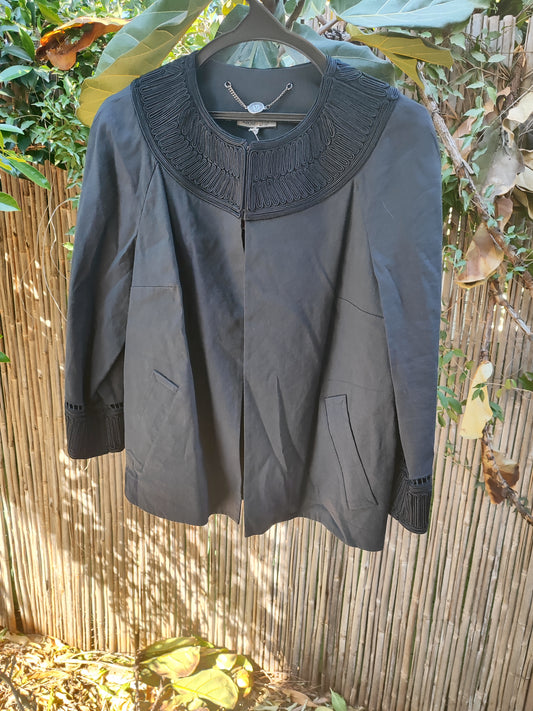 Anne Klein ז'קט אלגנטי כחול כהה באפליקצייה מלכותית סוגר בחזה - Image 5 by Anne Klein