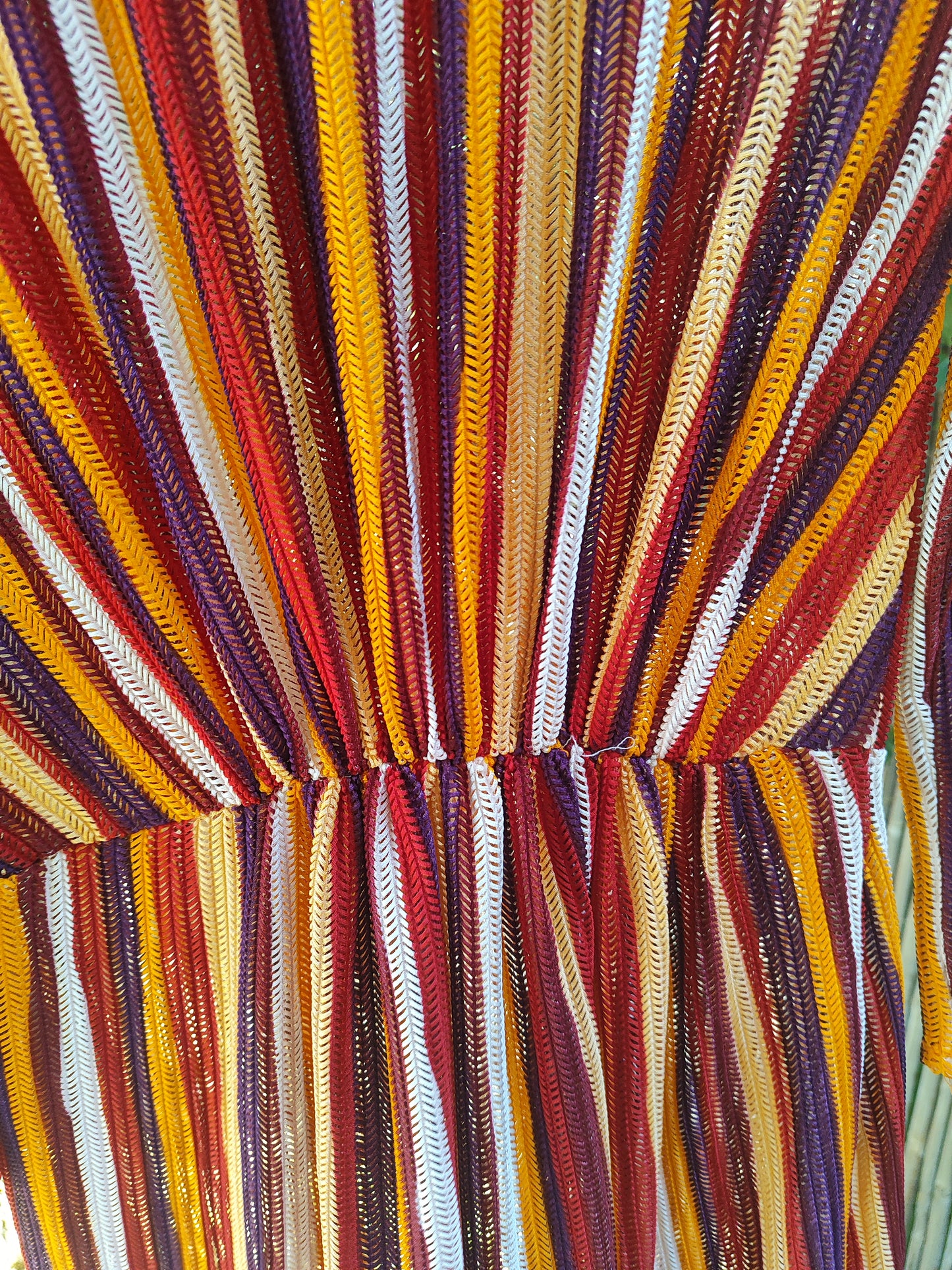 שמלת פסים בשורות צבעונית מחוררת כתום אדום   - Image 3 by Zara Trafaluc